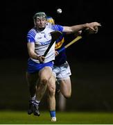 15 December 2020; Sam Fitzgerald of Waterford in action against Conor Bowe of Tipperary during the Bord Gáis Energy Munster GAA Hurling U20 Championship Semi-Final match between Waterford and Tipperary at Fraher Field in Dungarvan, Waterford. Photo by Matt Browne/Sportsfile