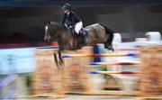 17 December 2020; Jessica Burke competing on Express Trend in The Underwriting Exchange Speed Class event during day 1 of the Horse Sport Ireland Show Jumping Masters at Emerald International Equestrian Centre in Enfield, Kildare. Photo by Stephen McCarthy/Sportsfile