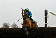 18 December 2020; Stoughan Cross, with Darragh O'Keeffe up, jumps the last on their way to winning the Happy Christmas And New Year To All Our Members Handicap Steeplechase at Navan Racecourse in Meath. Photo by Seb Daly/Sportsfile