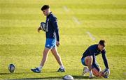 18 December 2020; Harry Byrne, left, and Ross Byrne during the Leinster Rugby Captains Run at the RDS Arena in Dublin. Photo by Ramsey Cardy/Sportsfile