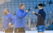 18 December 2020; Head coach Leo Cullen, left, and Harry Byrne during the Leinster Rugby Captains Run at the RDS Arena in Dublin. Photo by Ramsey Cardy/Sportsfile