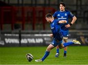 18 December 2020; David Hawkshaw of Leinster kicks a penalty during the A Interprovincial Friendly match between Munster A and Leinster A at Thomond Park in Limerick. Photo by Brendan Moran/Sportsfile
