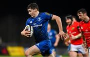18 December 2020; Cormac Foley of Leinster races clear on the way to scoring his side's third try during the A Interprovincial Friendly match between Munster A and Leinster A at Thomond Park in Limerick. Photo by Brendan Moran/Sportsfile