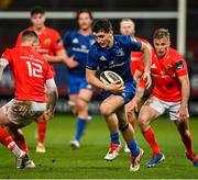 18 December 2020; Cormac Foley of Leinster steps inside Jake Flannery of Munster on the way to scoring his side's third try during the A Interprovincial Friendly match between Munster A and Leinster A at Thomond Park in Limerick. Photo by Brendan Moran/Sportsfile