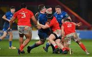 18 December 2020; Joe McCarthy of Leinster is tackled by Chris Cloete of Munster during the A Interprovincial Friendly match between Munster A and Leinster A at Thomond Park in Limerick. Photo by Brendan Moran/Sportsfile