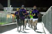 18 December 2020; Wexford players on their way out to warm up prior to the Bord Gais Energy Leinster Under 20 Hurling Championship Semi-Final match between Wexford and Dublin at Netwatch Cullen Park in Carlow. Photo by Matt Browne/Sportsfile