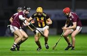 18 December 2020; Killian Egan of Kilkenny in action against Adrian Prendergast, left, and Séan Neary of Galway during the Bord Gáis Energy Leinster Under 20 Hurling Championship Semi-Final match between Kilkenny and Galway at MW Hire O'Moore Park in Portlaoise, Laois. Photo by Piaras Ó Mídheach/Sportsfile