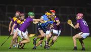 18 December 2020; Tommy Kinnane of Dublin in action against Richie Lawlor, Ross Banville and James Byrne of Wexford during the Bord Gais Energy Leinster Under 20 Hurling Championship Semi-Final match between Wexford and Dublin at Netwatch Cullen Park in Carlow. Photo by Matt Browne/Sportsfile