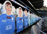 19 December 2020; A general view of Dublin 'Supporters' drawn and coloured by school children from Dublin prior to the EirGrid GAA Football All-Ireland Under 20 Championship Final match between Dublin and Galway at Croke Park in Dublin. Photo by Sam Barnes/Sportsfile