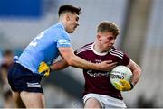 19 December 2020; Jack Kirrane of Galway in action against Conor Tyrrell of Dublin during the EirGrid GAA Football All-Ireland Under 20 Championship Final match between Dublin and Galway at Croke Park in Dublin. Photo by Sam Barnes/Sportsfile