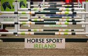 18 December 2020; Horse Sport Ireland banded jumps during the Horse Sport Ireland Show Jumping Masters at Emerald International Equestrian Centre in Enfield, Kildare. Photo by Stephen McCarthy/Sportsfile
