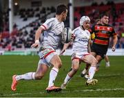 19 December 2020; Billy Burns of Ulster on his way to scoring his side's first try during the Heineken Champions Cup Pool B Round 2 match between Gloucester and Ulster at Kingsholm Stadium in Gloucester, England. Photo by Harry Murphy/Sportsfile