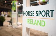 18 December 2020; Horse Sport Ireland banded jumps during the Horse Sport Ireland Show Jumping Masters at Emerald International Equestrian Centre in Enfield, Kildare. Photo by Stephen McCarthy/Sportsfile