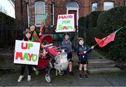 19 December 2020; Mayo supporters await the Mayo team bus ahead of the GAA Football All-Ireland Senior Championship Final match between Dublin and Mayo at Croke Park in Dublin. Photo by Seb Daly/Sportsfile