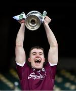 19 December 2020; Galway captain Jack Glynn lifts the cup after the EirGrid GAA Football All-Ireland Under 20 Championship Final match between Dublin and Galway at Croke Park in Dublin. Photo by Piaras Ó Mídheach/Sportsfile