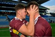 19 December 2020; Tomo Culhane of Galway, left, with team-mate Matthew Tierney following the EirGrid GAA Football All-Ireland Under 20 Championship Final match between Dublin and Galway at Croke Park in Dublin. Photo by Eóin Noonan/Sportsfile