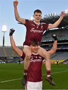 19 December 2020; Jonathan McGrath, 2, and Seán Fitzgerald of Galway celebrate following the EirGrid GAA Football All-Ireland Under 20 Championship Final match between Dublin and Galway at Croke Park in Dublin. Photo by Sam Barnes/Sportsfile
