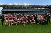 19 December 2020; The Galway team celebrate with the cup following the EirGrid GAA Football All-Ireland Under 20 Championship Final match between Dublin and Galway at Croke Park in Dublin. Photo by Sam Barnes/Sportsfile