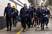 19 December 2020; Philip McMahon of Dublin, centre, arrives alongside team-mates prior to their GAA Football All-Ireland Senior Championship Final match against Mayo at Croke Park in Dublin. Photo by Seb Daly/Sportsfile