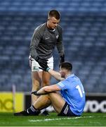 19 December 2020; Galway goalkeeper Conor Flaherty with Luke Swan of Dublin after the EirGrid GAA Football All-Ireland Under 20 Championship Final match between Dublin and Galway at Croke Park in Dublin. Photo by Ray McManus/Sportsfile