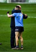 19 December 2020; Lee Gannon of Dublin is consoled by Dublin manager Tom Gray after the EirGrid GAA Football All-Ireland Under 20 Championship Final match between Dublin and Galway at Croke Park in Dublin. Photo by Ray McManus/Sportsfile