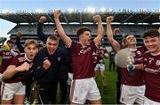 19 December 2020; Galway players, including Tomo Culhane, centre, celebrate following the EirGrid GAA Football All-Ireland Under 20 Championship Final match between Dublin and Galway at Croke Park in Dublin. Photo by Sam Barnes/Sportsfile