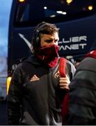 19 December 2020; Rhys Marshall of Munster arrives ahead of the Heineken Champions Cup Pool B Round 2 match between ASM Clermont Auvergne and Munster at Stade Marcel-Michelin in Clermont-Ferrand, France. Photo by Julien Poupart/Sportsfile