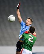 19 December 2020; Dean Rock of Dublin in action against Chris Barrett of Mayo during the GAA Football All-Ireland Senior Championship Final match between Dublin and Mayo at Croke Park in Dublin. Photo by Stephen McCarthy/Sportsfile