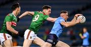 19 December 2020; Paddy Small of Dublin in action against Matthew Ruane, 9, and Diarmuid O'Connor of Mayo during the GAA Football All-Ireland Senior Championship Final match between Dublin and Mayo at Croke Park in Dublin. Photo by Ray McManus/Sportsfile