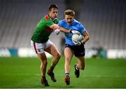 19 December 2020; Seán Bugler of Dublin in action against Stephen Coen of Mayo during the GAA Football All-Ireland Senior Championship Final match between Dublin and Mayo at Croke Park in Dublin. Photo by Stephen McCarthy/Sportsfile