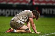 19 December 2020; Jordi Murphy of Ulster reacts at the full-time whistle following the Heineken Champions Cup Pool B Round 2 match between Gloucester and Ulster at Kingsholm Stadium in Gloucester, England. Photo by Harry Murphy/Sportsfile