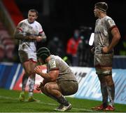 19 December 2020; Eric O'Sullivan of Ulster, centre, looks dejected during the Heineken Champions Cup Pool B Round 2 match between Gloucester and Ulster at Kingsholm Stadium in Gloucester, England. Photo by Harry Murphy/Sportsfile