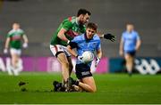 19 December 2020; Michael Fitzsimons of Dublin in action against Kevin McLoughlin of Mayo during the GAA Football All-Ireland Senior Championship Final match between Dublin and Mayo at Croke Park in Dublin. Photo by Piaras Ó Mídheach/Sportsfile