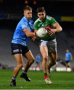 19 December 2020; Lee Keegan of Mayo in action against Jonny Cooper of Dublin during the GAA Football All-Ireland Senior Championship Final match between Dublin and Mayo at Croke Park in Dublin. Photo by Sam Barnes/Sportsfile