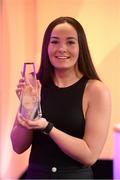 20 December 2020; Recipient of the Most Clean Sheets award Rachael Kelly of Shelbourne during the 2020 Women's National League Awards at the eir Sport Studios in Dublin. Photo by Stephen McCarthy/Sportsfile