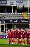 19 December 2020; The Munster team ahead of the Heineken Champions Cup Pool B Round 2 match between ASM Clermont Auvergne and Munster at Stade Marcel-Michelin in Clermont-Ferrand, France. Photo by Julien Poupart/Sportsfile