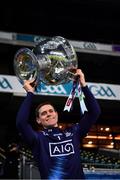 19 December 2020; Dublin captain Stephen Cluxton lifts the Sam Maguire Cup following the GAA Football All-Ireland Senior Championship Final match between Dublin and Mayo at Croke Park in Dublin. Photo by Ray McManus/Sportsfile