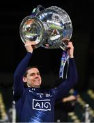 19 December 2020; Dublin captain Stephen Cluxton lifts the Sam Maguire Cup following the GAA Football All-Ireland Senior Championship Final match between Dublin and Mayo at Croke Park in Dublin. Photo by Eóin Noonan/Sportsfile