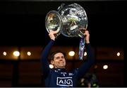 19 December 2020; Dublin captain Stephen Cluxton lifts the Sam Maguire Cup following the GAA Football All-Ireland Senior Championship Final match between Dublin and Mayo at Croke Park in Dublin. Photo by Stephen McCarthy/Sportsfile