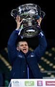 19 December 2020; Dublin manager Dessie Farrell lifts the Sam Maguire Cup following the GAA Football All-Ireland Senior Championship Final match between Dublin and Mayo at Croke Park in Dublin. Photo by Eóin Noonan/Sportsfile