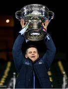 19 December 2020; Dublin manager Dessie Farrell lifts the Sam Maguire Cup following the GAA Football All-Ireland Senior Championship Final match between Dublin and Mayo at Croke Park in Dublin. Photo by Stephen McCarthy/Sportsfile