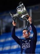 19 December 2020; Dublin captain Stephen Cluxton lifts the Sam Maguire Cup following the GAA Football All-Ireland Senior Championship Final match between Dublin and Mayo at Croke Park in Dublin. Photo by Sam Barnes/Sportsfile