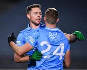 19 December 2020; Dean Rock, left, and Paul Mannion of Dublin celebrate following the GAA Football All-Ireland Senior Championship Final match between Dublin and Mayo at Croke Park in Dublin. Photo by Sam Barnes/Sportsfile