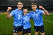 19 December 2020; Dublin players, from left, Brian Fenton, Eoin Murchan and Tom Lahiff following the GAA Football All-Ireland Senior Championship Final match between Dublin and Mayo at Croke Park in Dublin. Photo by Eóin Noonan/Sportsfile