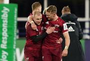 19 December 2020; Keith Earls, left, and Mike Haley of Munster after the Heineken Champions Cup Pool B Round 2 match between ASM Clermont Auvergne and Munster at Stade Marcel-Michelin in Clermont-Ferrand, France. Photo by Julien Poupart/Sportsfile