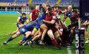 19 December 2020; Munster players, including Peter O'Mahony, push over for a try during the Heineken Champions Cup Pool B Round 2 match between ASM Clermont Auvergne and Munster at Stade Marcel-Michelin in Clermont-Ferrand, France. Photo by Julien Poupart/Sportsfile