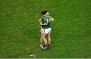 19 December 2020; Dejected Mayo players, Aidan O'Shea, 14, and Lee Keegan after the GAA Football All-Ireland Senior Championship Final match between Dublin and Mayo at Croke Park in Dublin. Photo by Daire Brennan/Sportsfile