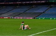 19 December 2020; Lee Keegan of Mayo following his side's defeat in the GAA Football All-Ireland Senior Championship Final match between Dublin and Mayo at Croke Park in Dublin. Photo by Seb Daly/Sportsfile