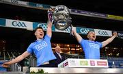 19 December 2020; John Small and his brother Paddy Small of Dublin lift the Sam Maguire Cup after the GAA Football All-Ireland Senior Championship Final match between Dublin and Mayo at Croke Park in Dublin. Photo by Ray McManus/Sportsfile