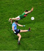 19 December 2020; Brian Howard of Dublin in action against Lee Keegan of Mayo during the GAA Football All-Ireland Senior Championship Final match between Dublin and Mayo at Croke Park in Dublin. Photo by Daire Brennan/Sportsfile